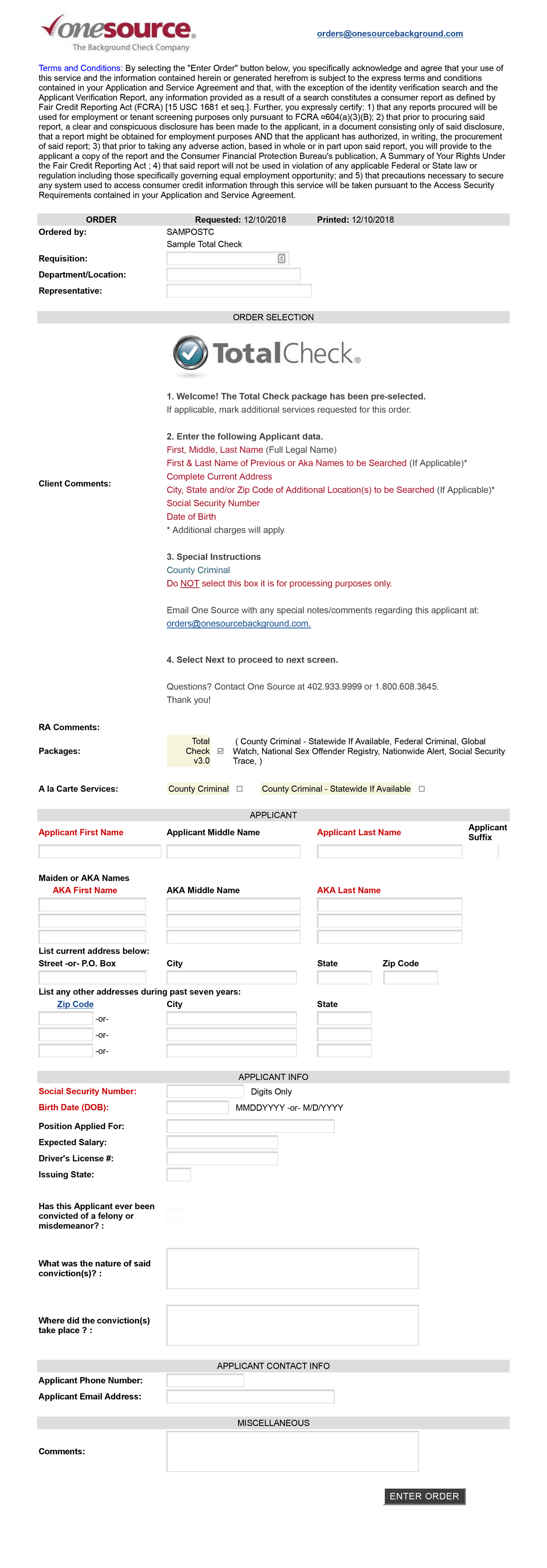 Customize Background Check Requests One Source Customize Background Check Requests One Source